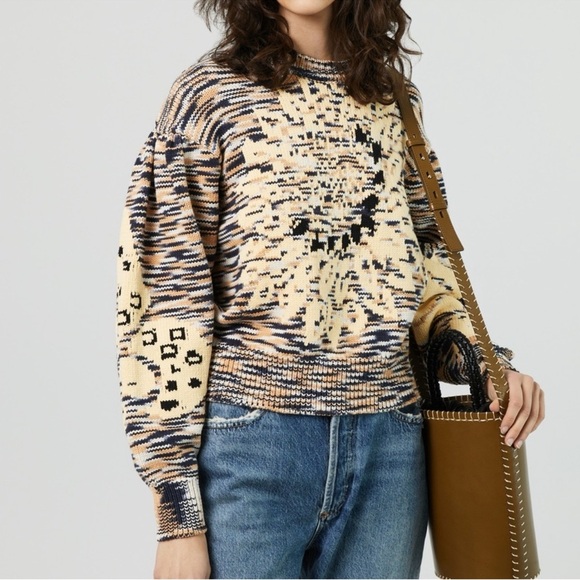 Ulla Johnson 2022 Emerson Sunflower Knit Fall Sweater - Picture 1 of 8